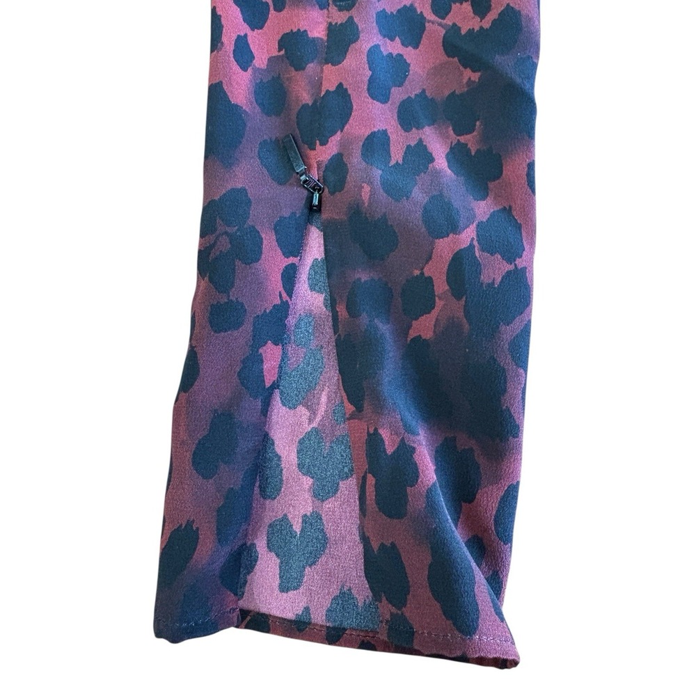 Saint Laurent Dress Womens XS Leopard Print Silk Mini Long Sleeve Indie Sleaze - Picture 9 of 10